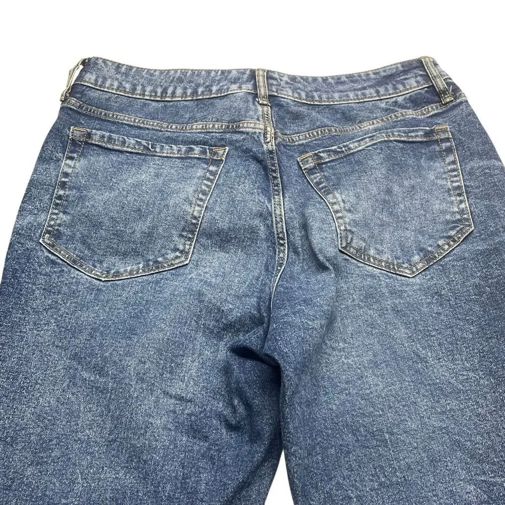 Torrid Love Sick Button Fly Straight Cut Contrast Wash Jeans